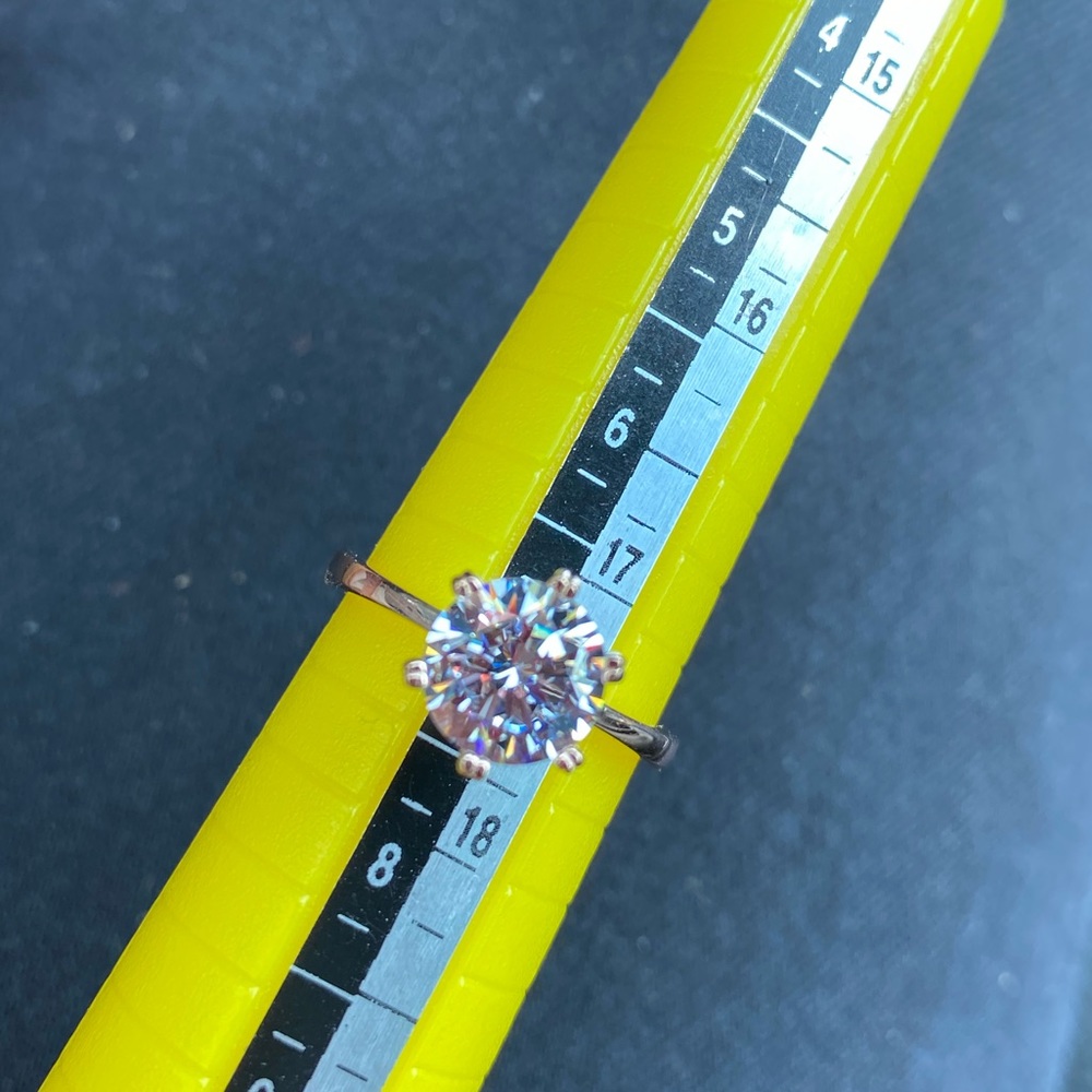 14k Rose Gold 2ct Round Engagement Ring 3 4 5 6 7 - Picture 10 of 11